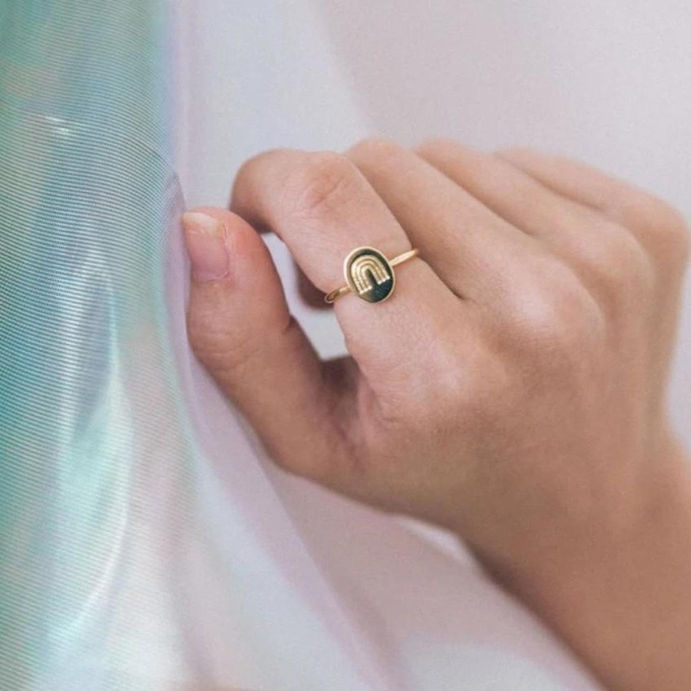 Size 7 Gold Rainbow Ring